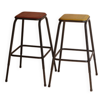 Pair of vintage industrial stools, 1970s