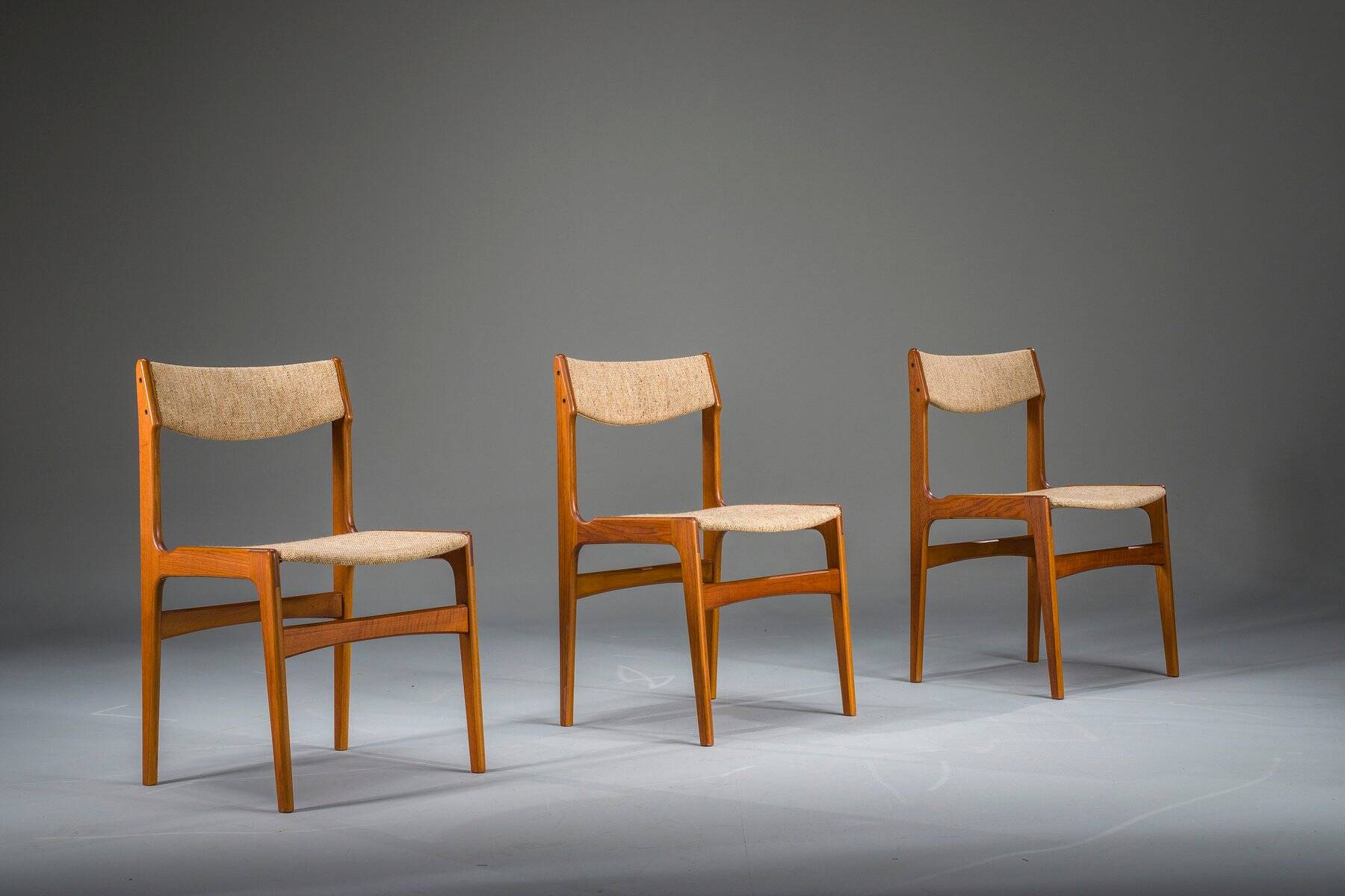 Teak dining chairs attributed to Erik Buch for Anderstrup Stolefabrik, Denmark, 1970s, set of 3