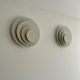 Pair of geometric vintage wall lamps, white lacquered metal, Germany 1970