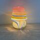 Mid-century swirl glass mushroom table lamp signed, 1970s