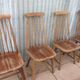 Scandinavian solid wooden high back spindle chairs, set of 4