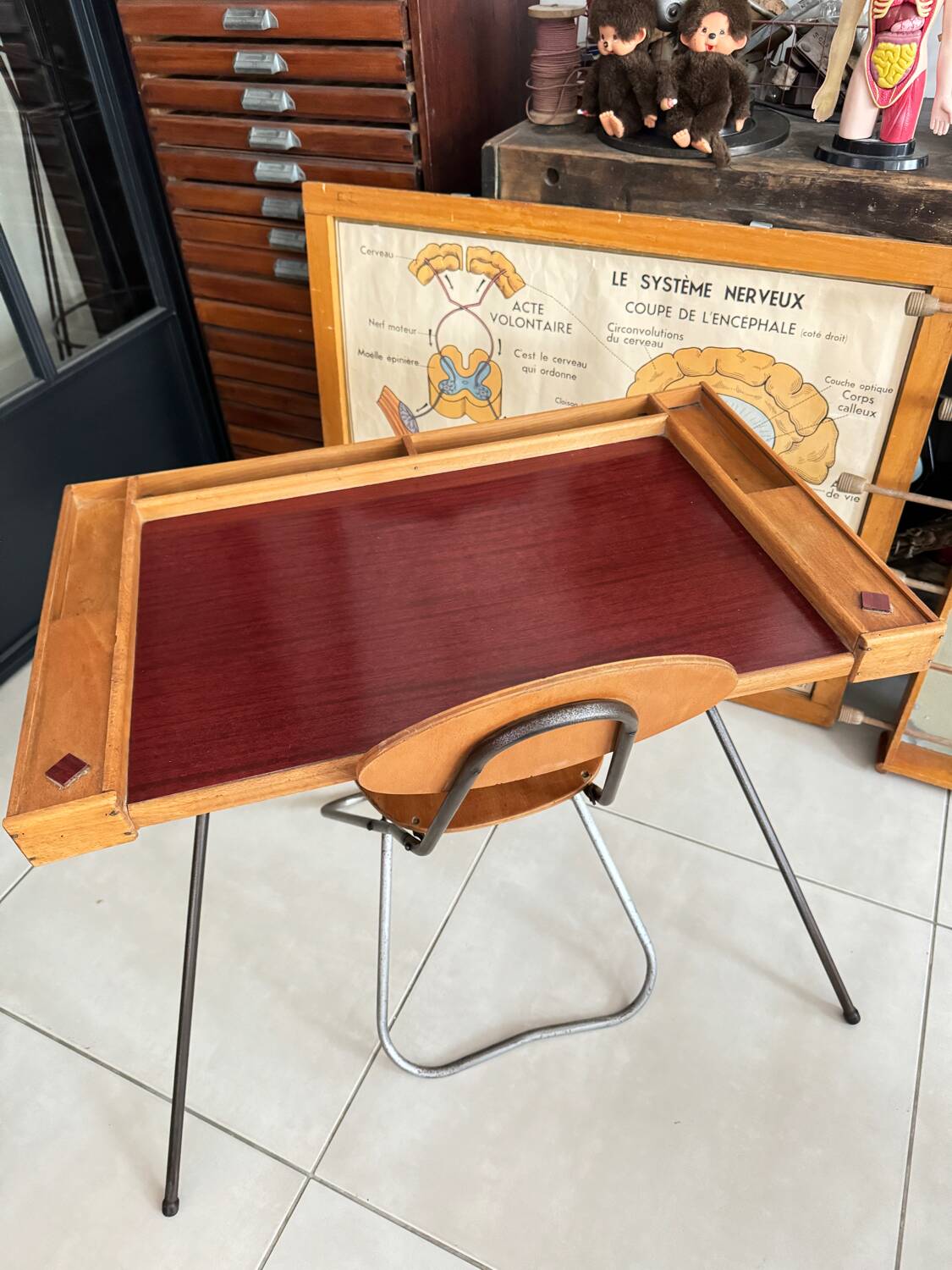 Vintage children's desk and chair set