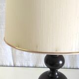 Lampe à poser en bois tourné années 80