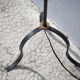 wrought iron and brass floor lamp with tripod leg, vintage floor lamp, 50s