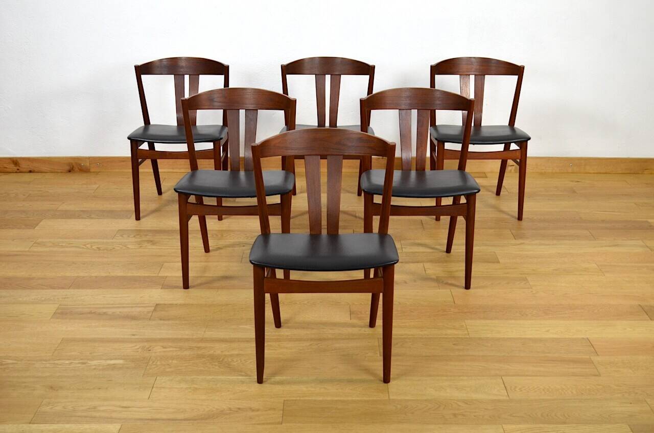 6 Chaises Danoise en Teck de Carl Ewent Ekstrom 1960