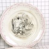 Five Digoin Sarreguemines Talking Plates