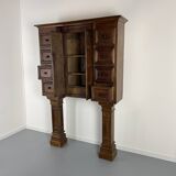 Stipo Monetiere, Piedmont 17th century cabinet with 8 drawers, in walnut, Italy