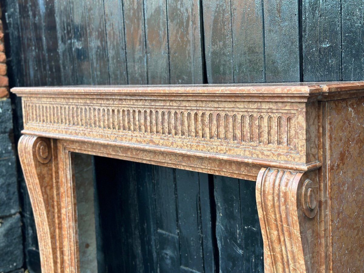 Louis XVI style fireplace in Verona marble circa 1880