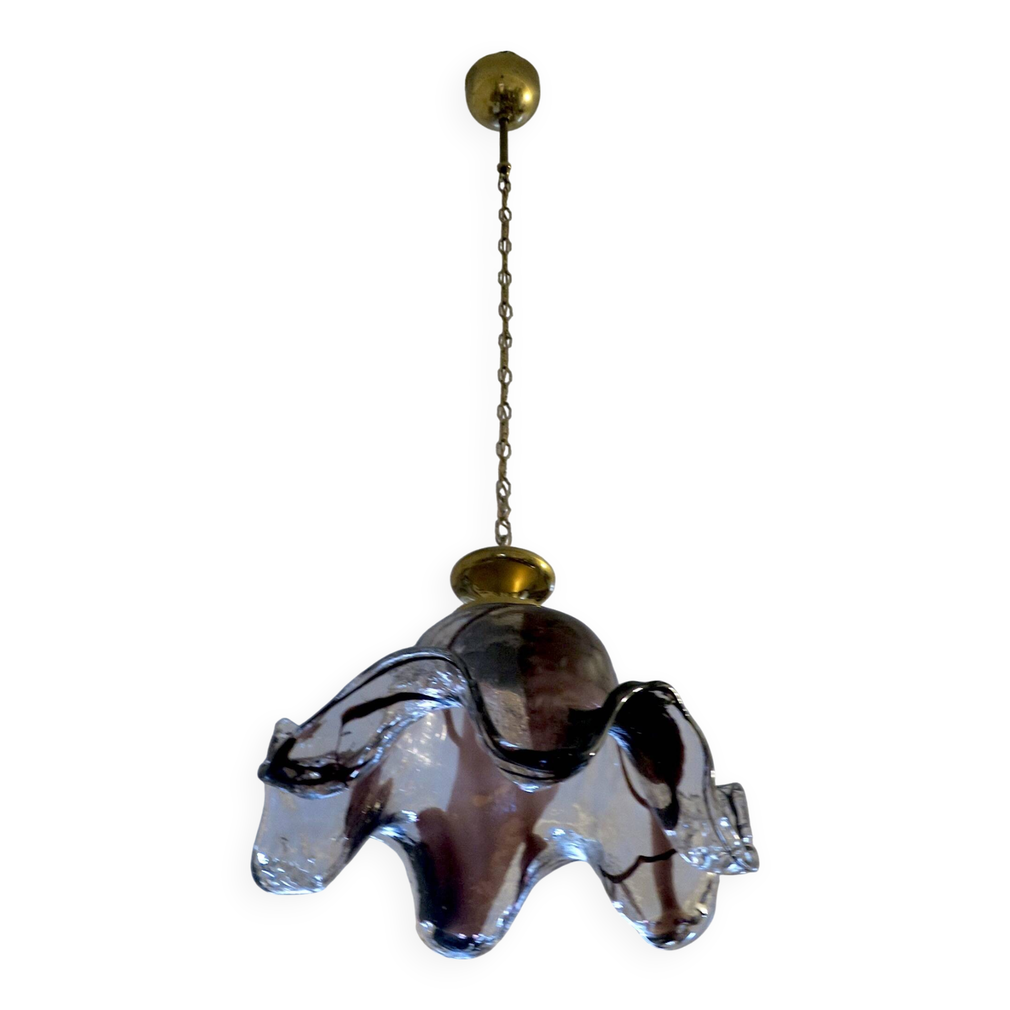 Large art glass pendant light, Pertti Santalahti for Humppila, Norway 1960s