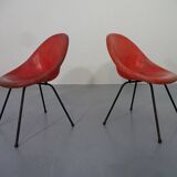 Set of French Fiberglass Side Chairs, 1960s