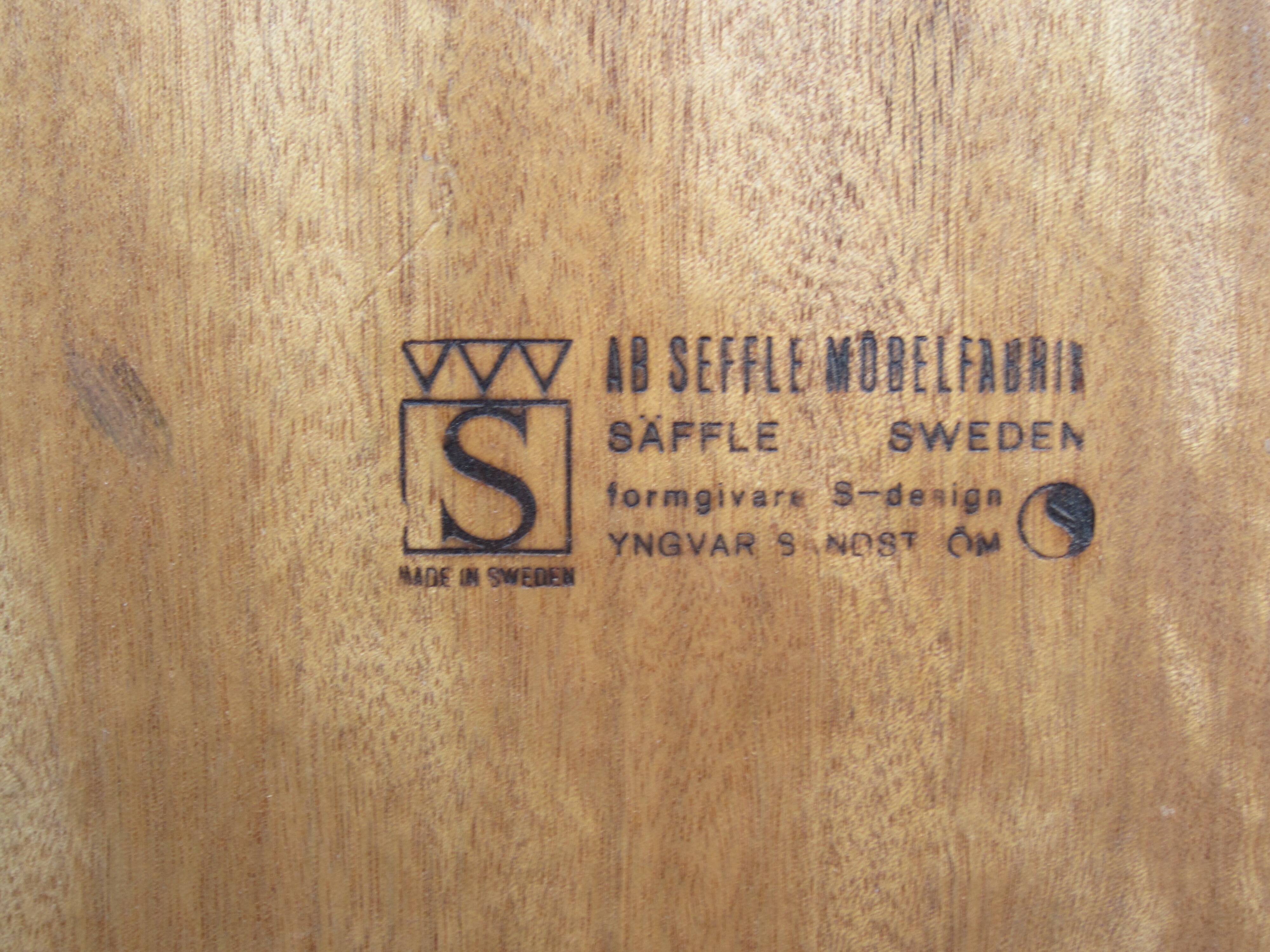 Square Scandinavian coffee table by Yngvar Sandström for AB Seffle Möbelfabrik
