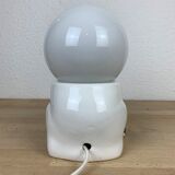 Ceramic dog lamp and opal globe