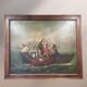 Large old romantic painting – Venetian scene in a gondola – Oil on canvas