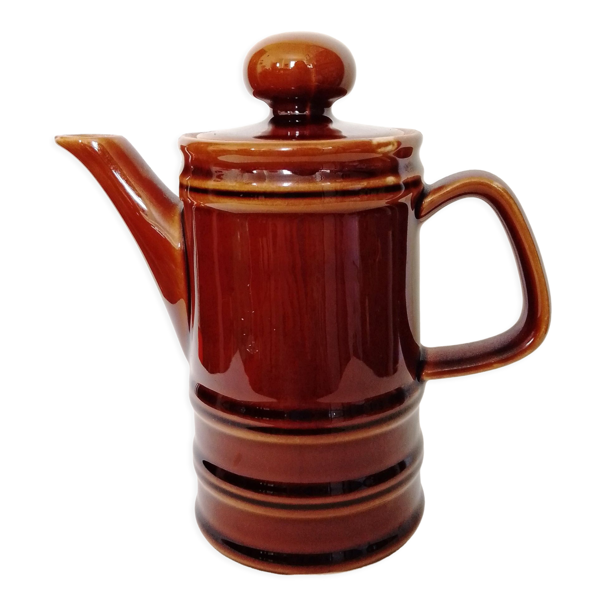 Brown ceramic coffee maker