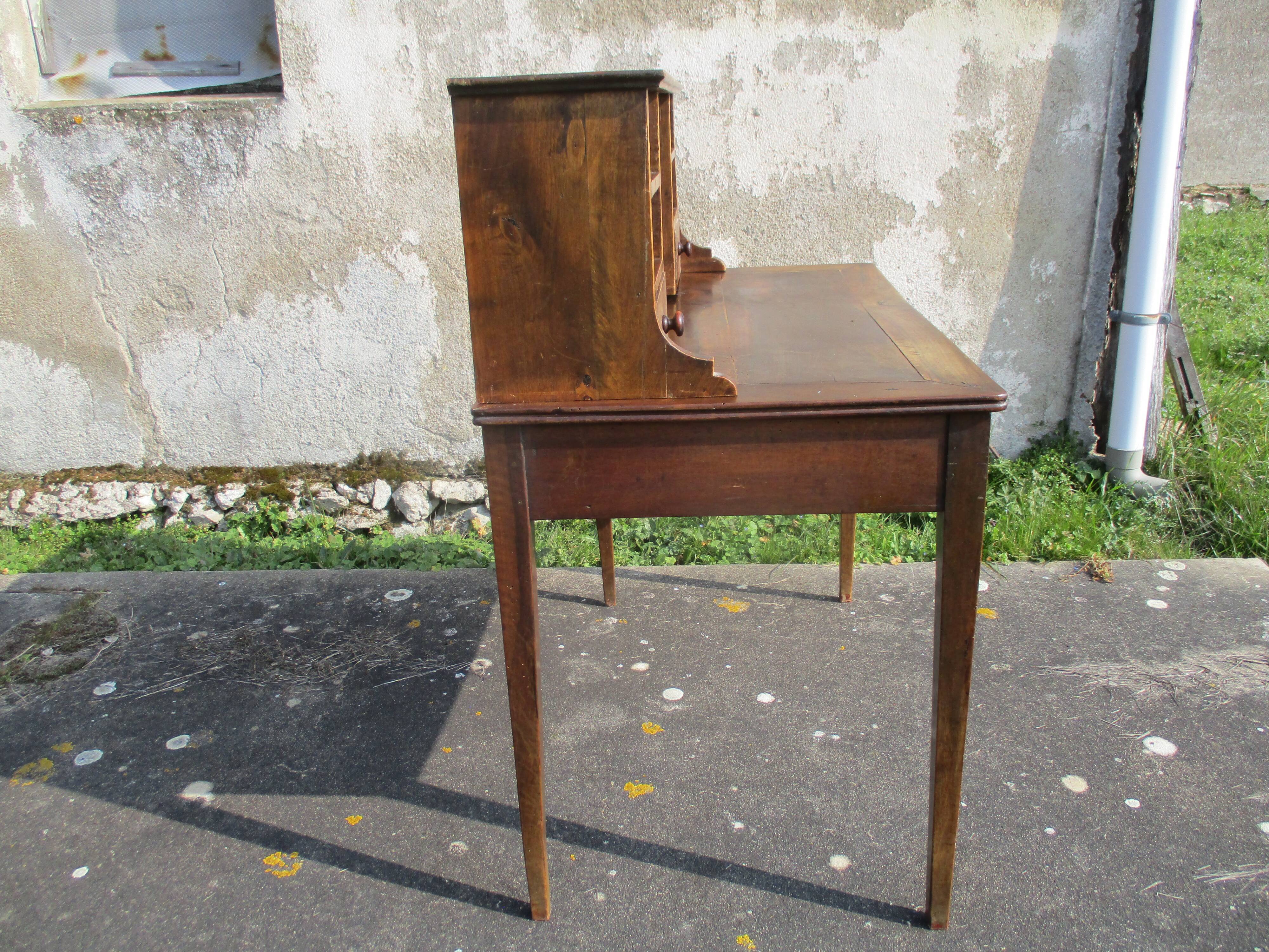 Walnut Secretary Stepped XIXth century Louis Philippe