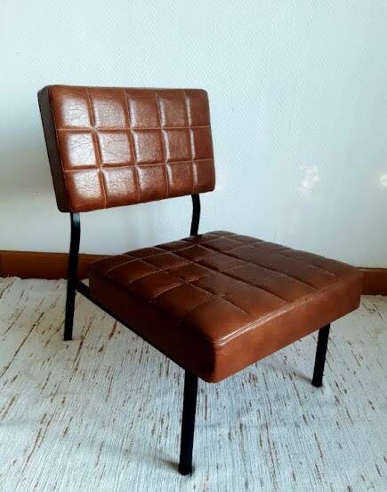 Three 1960 leatherette chairs