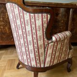 Louis Philippe style armchair with footrest from the 19th century.