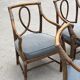 Set of 4 vintage McGuire rattan chairs with cushions.