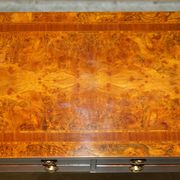 Console en Orme Burr & Bois Satiné restaurée, vers 1920