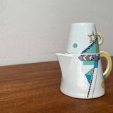 Teapot or coffee pot with cup from the German postmodern VIP collection by Seltmann Weiden, set of 2.