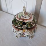Antique Masons Sauce Boat with Lid English Porcelain Chinoiserie F