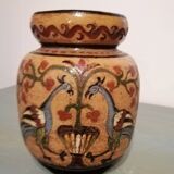 Terracota vase Arno Montopoli Italy 30s decorated with Peacocks