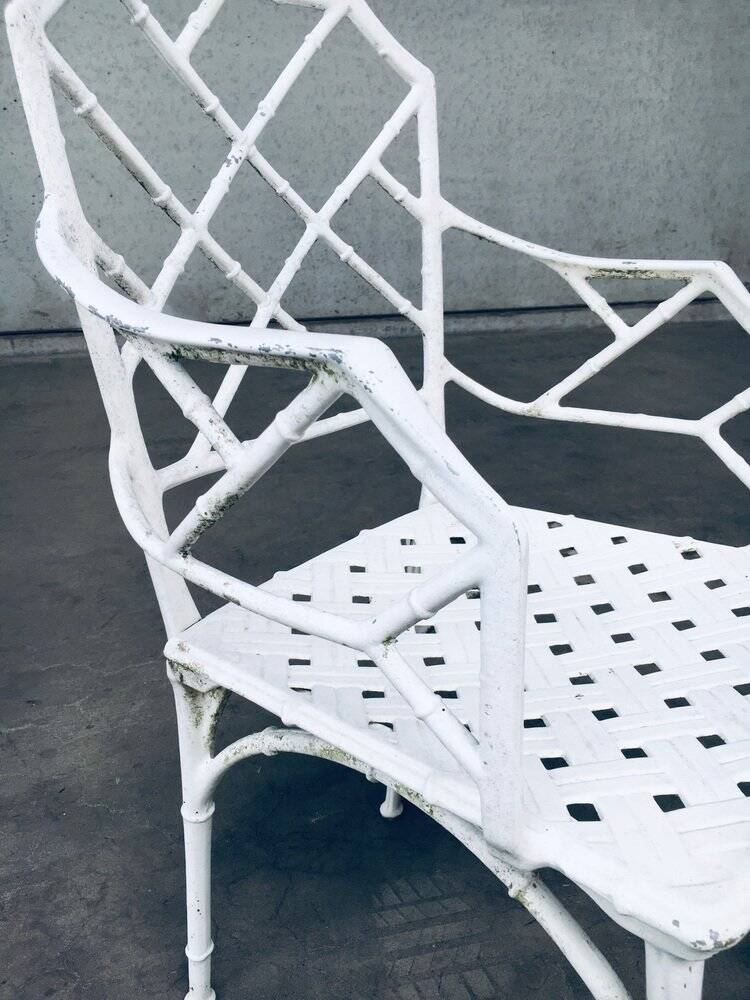 Calcutta Outdoor Armchair in Faux Bamboo by Hall Bradley for Brown Jordan, 1960s, Set of 4