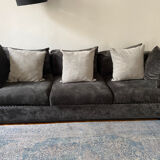 Grey velvet sofa 2,50m