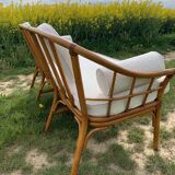Vintage rattan bench