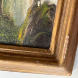 Tableau  XIXème paysage huile sur bois