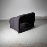 Artifort Groovy model F598 chair by Pierre Paulin upholstered with charcoal bouclé