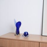 Cobalt vase, Murano glass, Italian design, 1960s, made in Italy