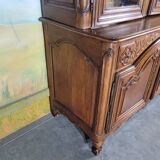 Louis XV period cherry wood sideboard with two glass panels
