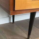Enfilade en acajou sur une base en bois noirci