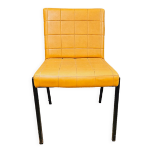 Chaise skaï jaune année 70' vintage