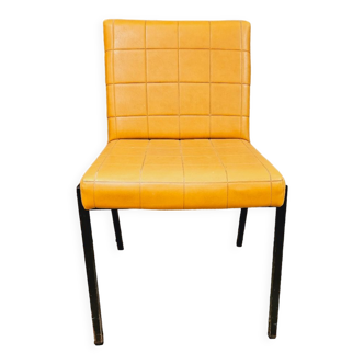 Chaise skaï jaune année 70' vintage