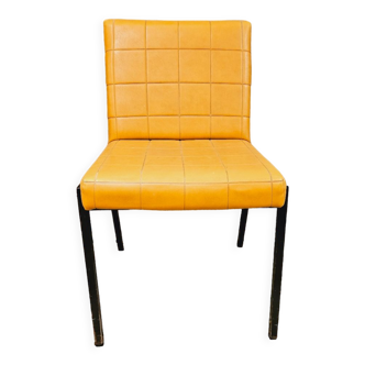 Yellow skaï chair 70' vintage