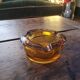 Vintage 1970s molded amber glass ashtray