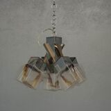 Lustre 1970 design verre et inox