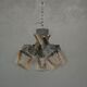 Chandelier 1970 design glass and stainless steel