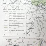 Carte vintage de la Belgique et Luxembourg 43x43cm de 1950