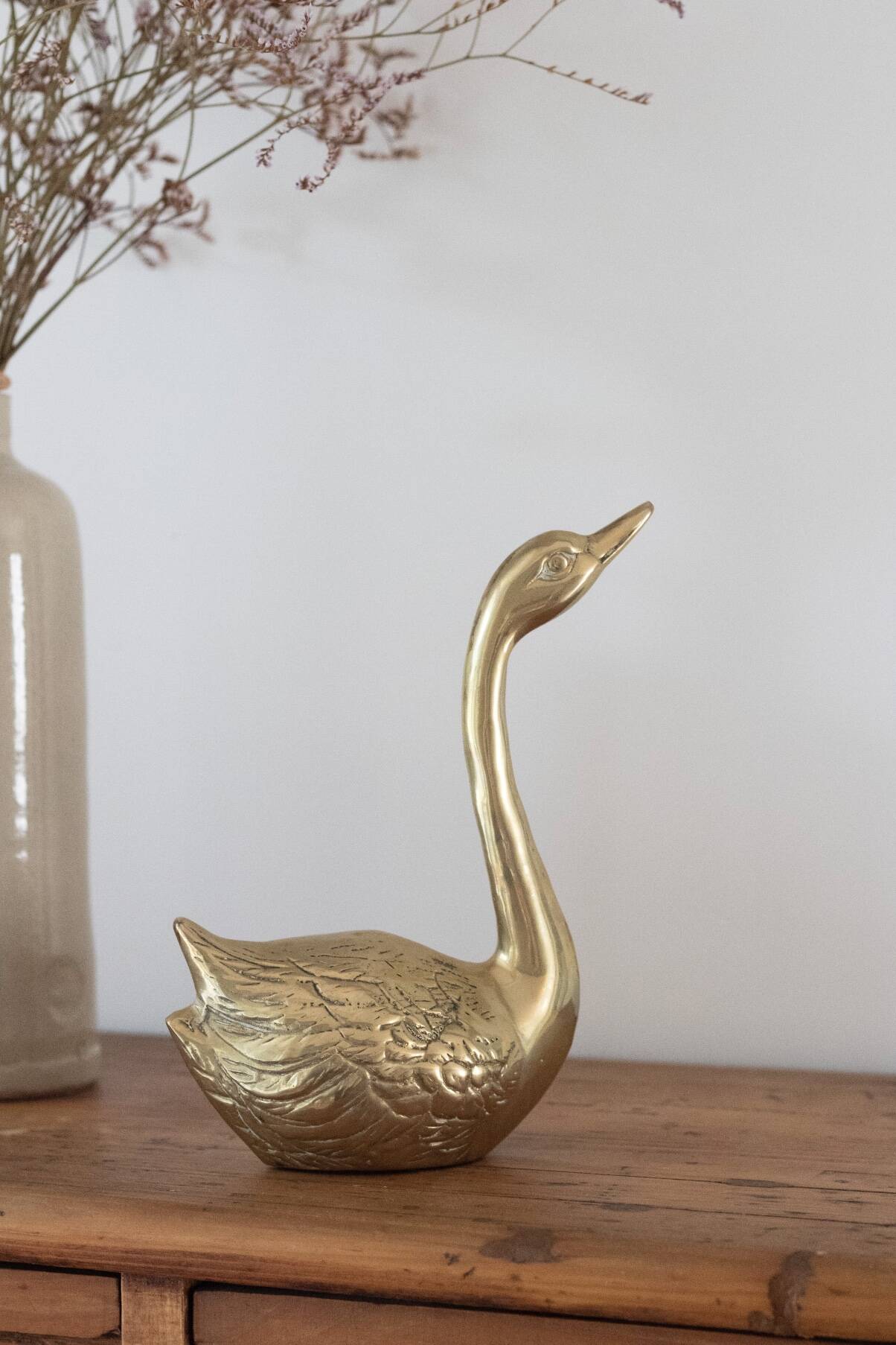 Vintage Brass Swan