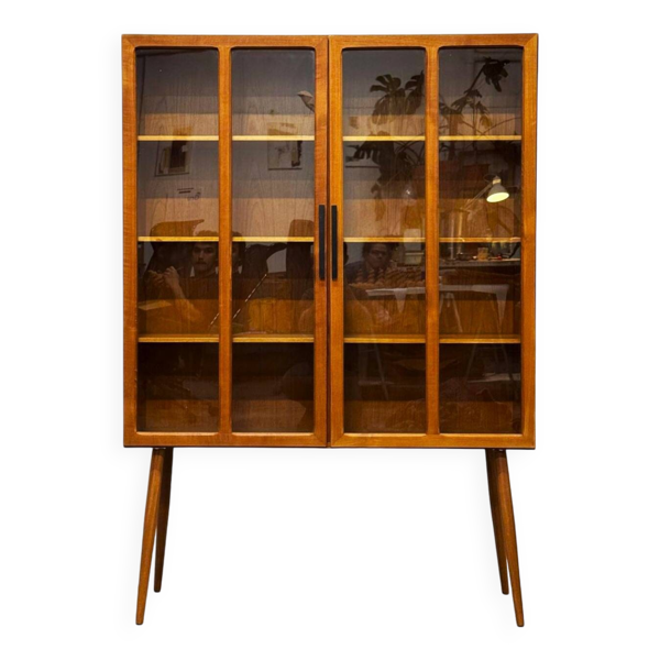 Vitrine en teck, par Ib Kofod-Larsen, Danemark années 1970, vintage, mid-c moderne