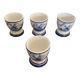 Set of 4 antique delft egg cups, white ceramic with blue vinta decor