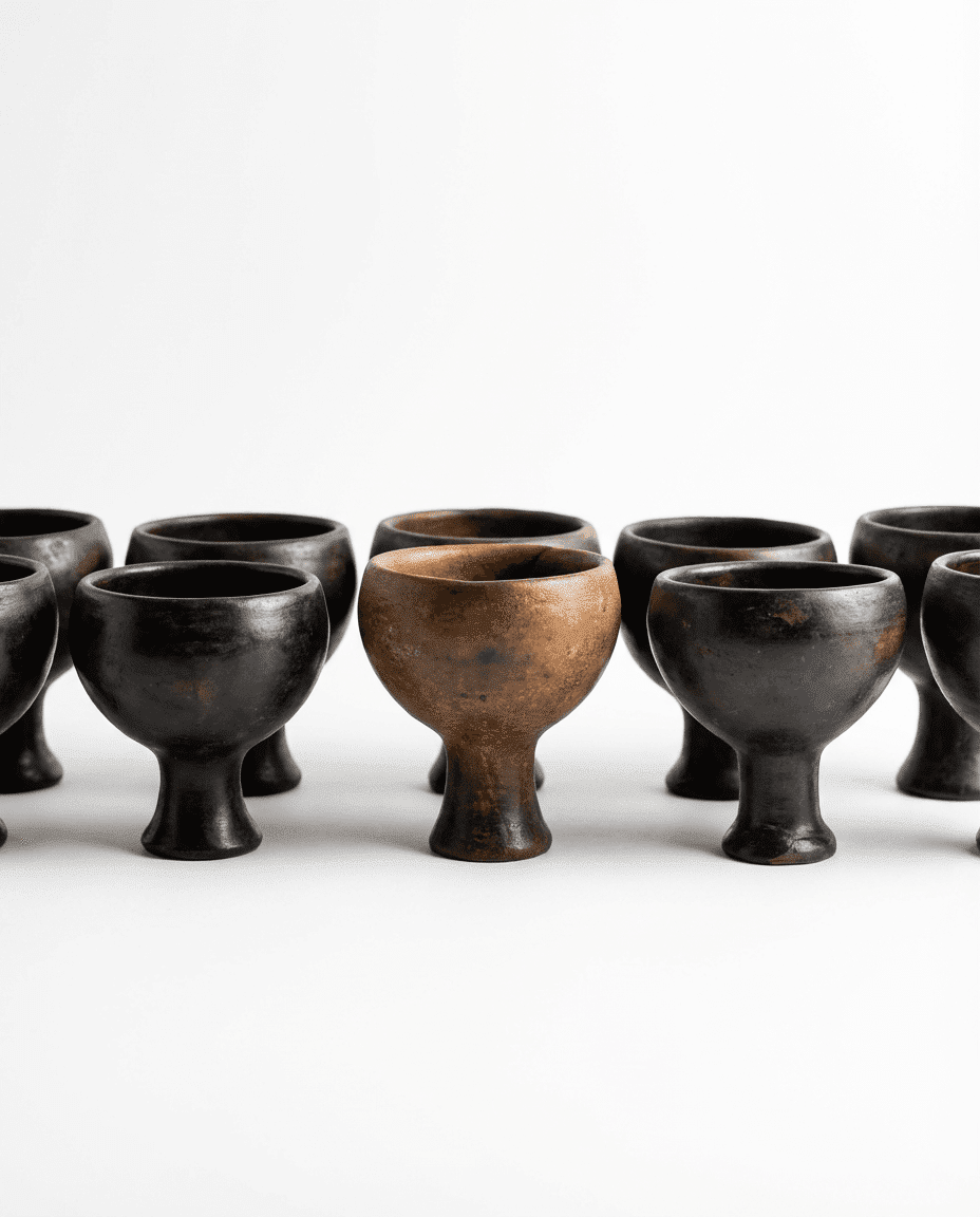 Hand-cut duo in artisanal terracotta — Kânâh