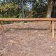 Pair of brutalist wooden benches – 70s design style
