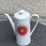 Arzberg Germany white porcelain coffee pot, numbered, designer motif