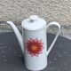 Arzberg Germany white porcelain coffee pot, numbered, designer motif