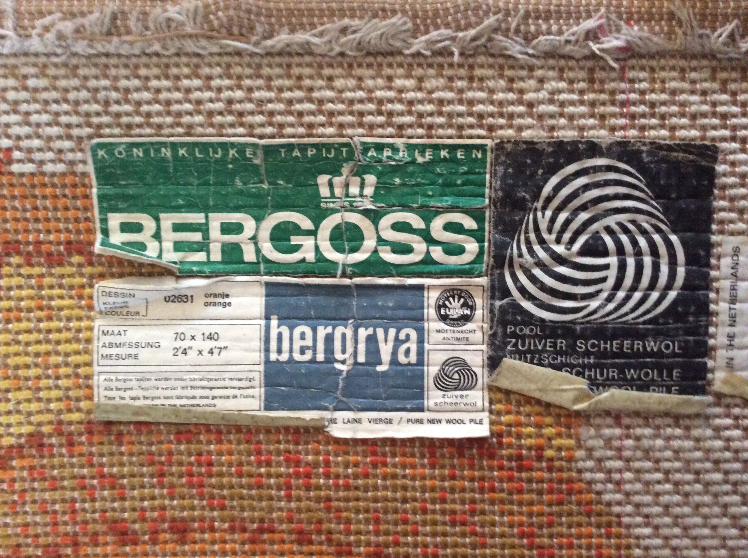 Duo de tapis Bergrya par Bergoos des années 60