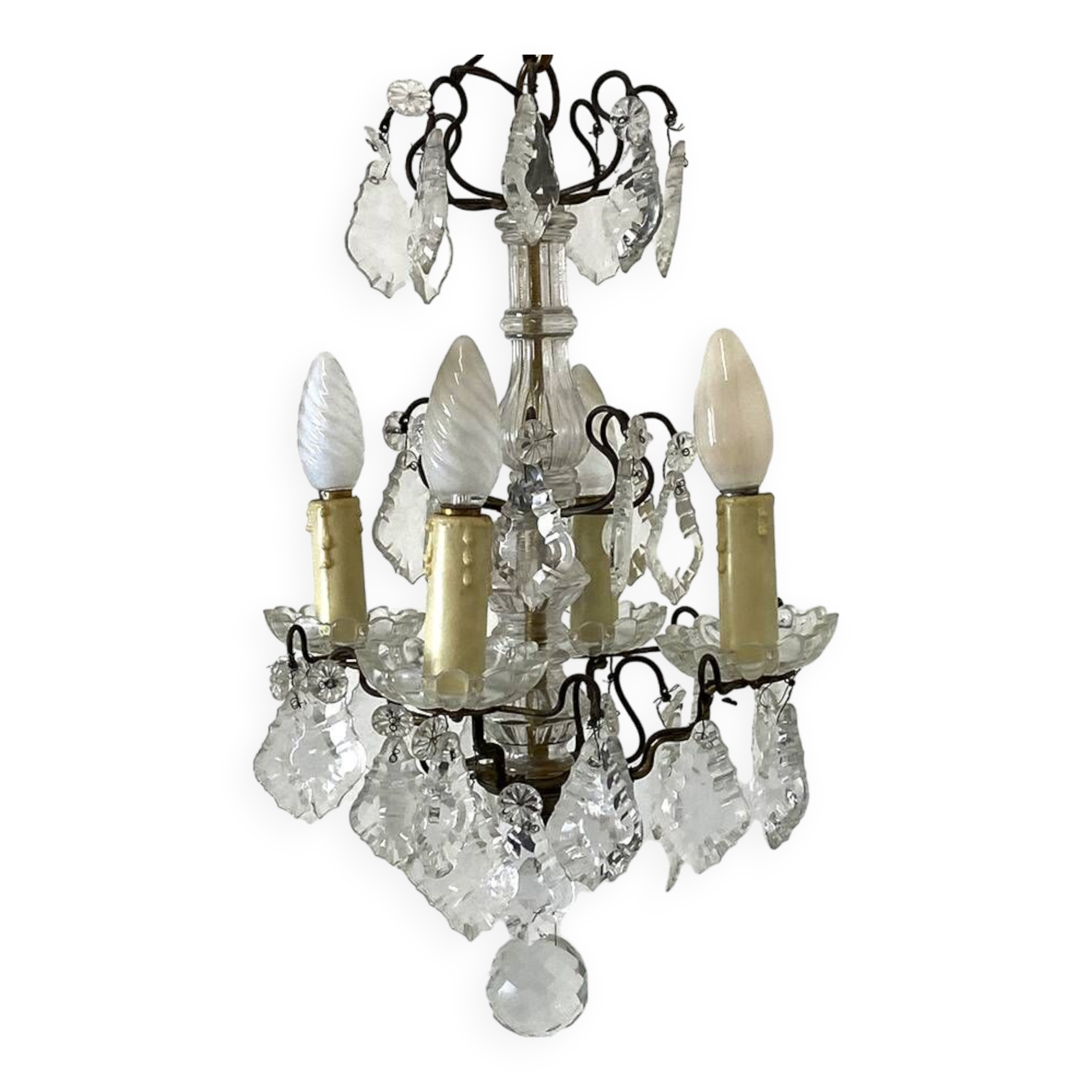 Early 20th century chandelier in bohemian crystal